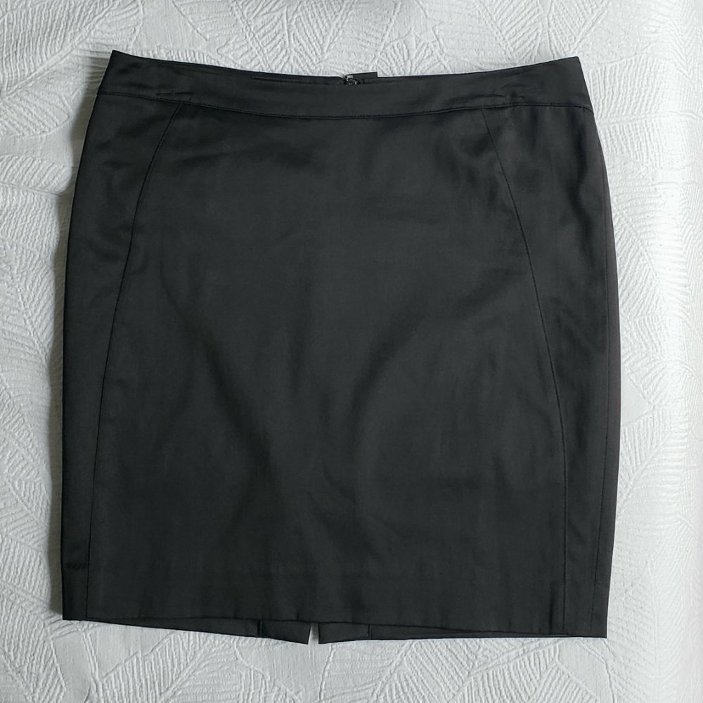 Black Cotton Blend Mini Skirt with Stretch